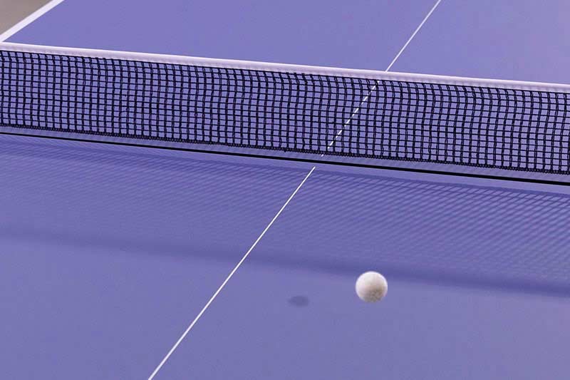 Ball taking an effect on table tennis table Cornilleau Competition 540 ITTF